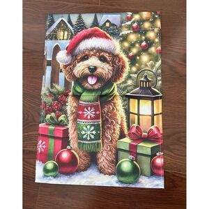 Christmas Dog Holiday Garden Flag Decor Festive Pup Design Goldendoodle